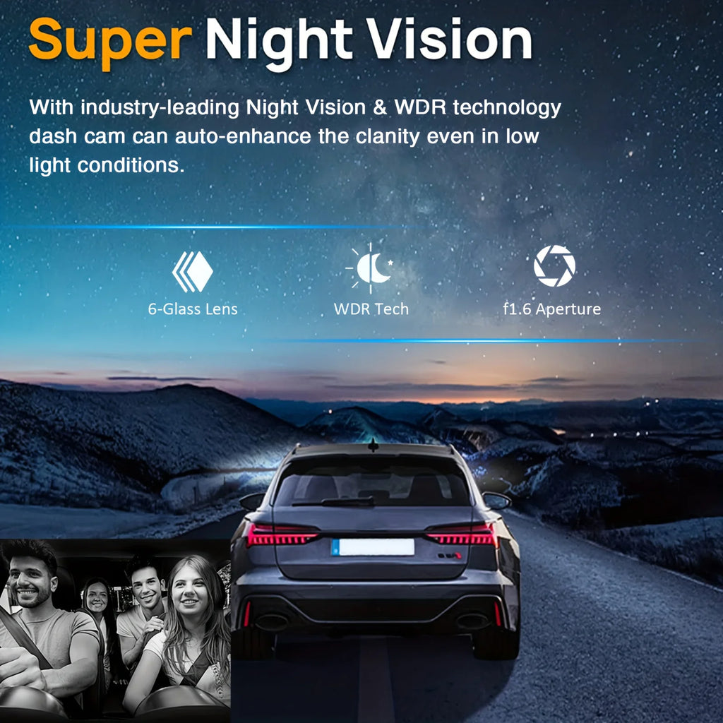 1080P WIFI Dash Cam - Exterior + Interior