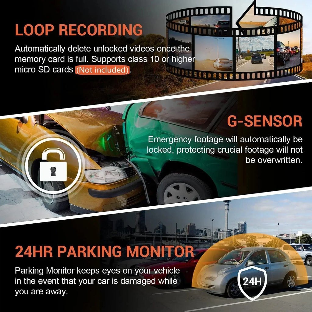 1080P WIFI Dash Cam - Exterior + Interior