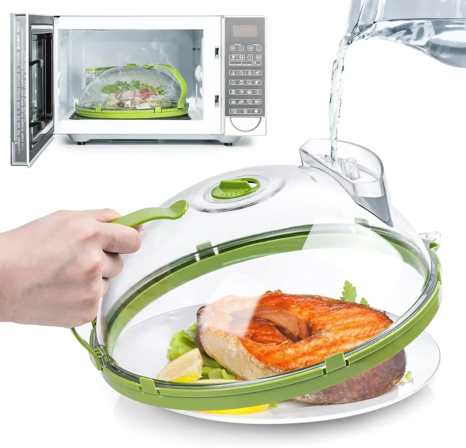 Microwave Food Cover with Steamer